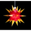 Sterntaler Dekostern Weihnachtsstern Midi-Stern Kunststoff 18-Zacker 16cm Innen LED Batterie mit Timer Rot-Gelb