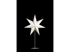 Sterntaler Dekostern Weihnachtsstern Papier Samt Faltstern mit Ständer 45cm Innen Glühbirne Netzstecker Weiß