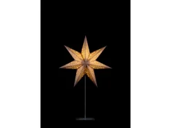 Sterntaler Dekostern Weihnachtsstern Papier Samt Faltstern mit Ständer 45cm Innen Glühbirne Netzstecker Weiß