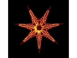 Sterntaler Dekostern Weihnachtsstern Papier Samt Faltstern 75cm Innen Glühbirne Netzsteckerlila