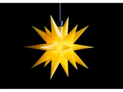 Sterntaler Dekostern Weihnachtsstern Kunststoff 18-Zacker mit Timer 16cm Außen LED Batterie Gelb