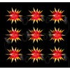 Sterntaler Sternenkette Weihnachtsstern Kette 9 Sterne 18 Zacker 12cm Innen und Außen LED Netzstecker mit Timer Rot-Gelb
