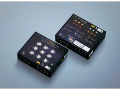 Sterntaler Sternenkette Weihnachtsstern Kette 9 Sterne 18 Zacker 12cm Innen und Außen LED Netzstecker mit Timer Rot-Gelb