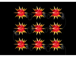 Sterntaler Sternenkette Weihnachtsstern Kette 9 Sterne 18 Zacker 12cm Innen und Außen LED Netzstecker mit Timer Rot-Gelb