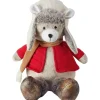 Stoffbär 30 cm Beige-Rot