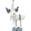 Stoff-Rentier 54 cm Weiß-Hellgrau