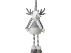 Stoff-Rentier Grau-Weiß 2-fach sortiert