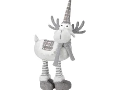 Stoff-Rentier Grau-Weiß Vierbeinig 2-fach sortiert
