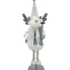 Stoff-Rentier Junge 64 cm x 18 cm x 15 cm Hellgrau-Weiß