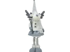Stoff-Rentier Mädchen 64 cm x 18 cm x 15 cm cm Hellgrau-Weiß