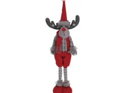 Stoff-Rentier mit Mütze 43 cm x 10 cm x 9 cm