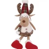 Stoff-Rentier Sitzend Rot-Grün