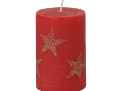 Stumpenkerze Multistern 100/68 mm Rubin