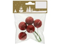 Styrobälle auf Draht Ø 3 cm Rot 5 Stück