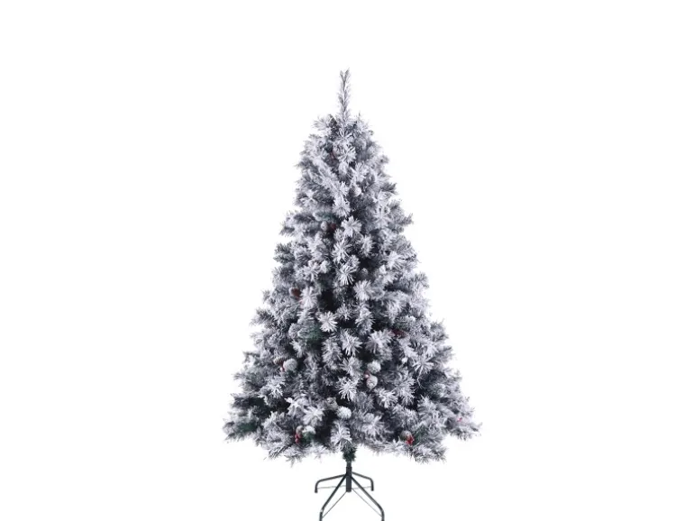 Svita Weihnachtsbaum Künstlich Schnee Mit Tannenzapfen Und Beeren 661 Zweig-Spitzen Inkl. Ständer Luvi-Nadeln 180cm