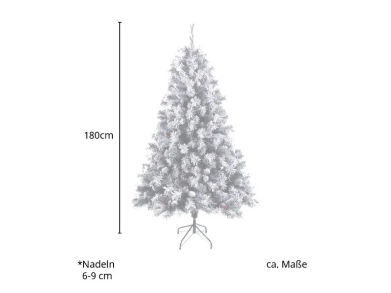 Svita Weihnachtsbaum Künstlich Schnee Mit Tannenzapfen Und Beeren 661 Zweig-Spitzen Inkl. Ständer Luvi-Nadeln 180cm