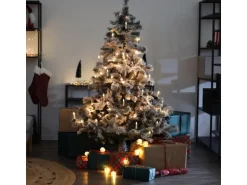 Svita Weihnachtsbaum Künstlich Schnee Mit Tannenzapfen Und Beeren 1017 Zweig-Spitzen Inkl. Ständer Luvi-Nadeln 210cm