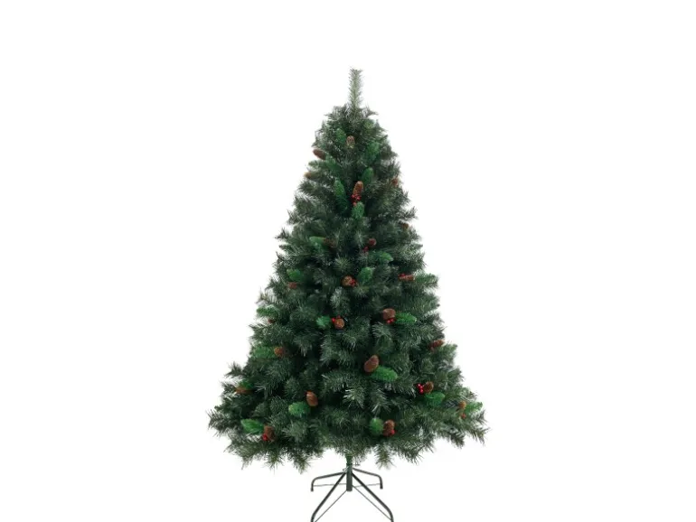 Svita Weihnachtsbaum Künstlich Mit Tannenzapfen Und Beeren 661 Zweig-Spitzen Inkl. Ständer Luvi-Nadeln 180cm