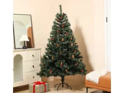 Svita Weihnachtsbaum Künstlich Mit Tannenzapfen Und Beeren 661 Zweig-Spitzen Inkl. Ständer Luvi-Nadeln 180cm