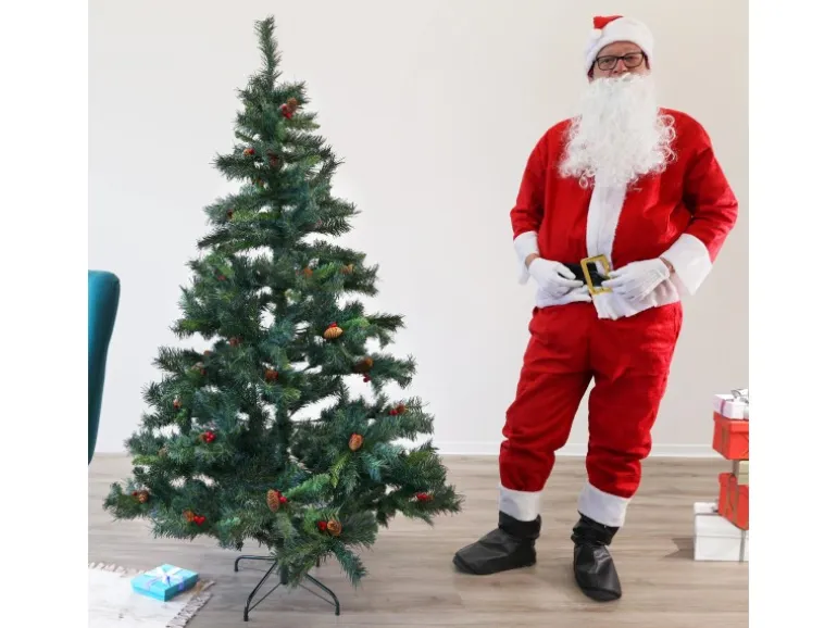 Svita Weihnachtsbaum Künstlich Mit Tannenzapfen Und Beeren 661 Zweig-Spitzen Inkl. Ständer Luvi-Nadeln 180cm