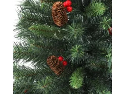 Svita Weihnachtsbaum Künstlich Mit Tannenzapfen Und Beeren 661 Zweig-Spitzen Inkl. Ständer Luvi-Nadeln 180cm