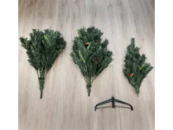 Svita Weihnachtsbaum Künstlich Mit Tannenzapfen Und Beeren 371 Zweig-Spitzen Inkl. Ständer Luvi-Nadeln 150cm