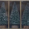 Tannenbäume Kunststoff mit Holz 12,5 cm 3er-Set