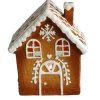 Teelichthalter Lebkuchenhaus 15 cm Braun