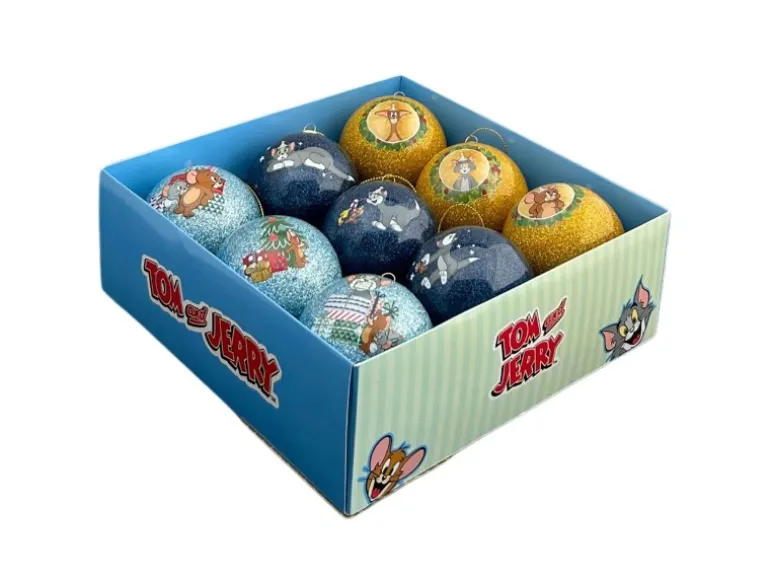 Tom & Jerry Weihnachtskugel-Set 9-teilig Ø 8,3 cm