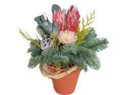 Vasen-Grabstrauß Nobilis mit Herz 20 cm Rot