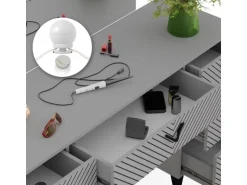 Vicco Schminktisch Anett Grau 150 cm mit LED Beleuchtung