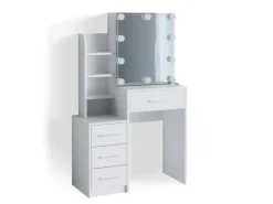 Vicco Schminktisch Conrada Weiß 36 cm mit LED Beleuchtung