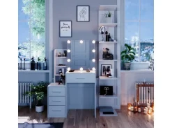 Vicco Schminktisch Conrada Weiß 36 cm mit LED Beleuchtung