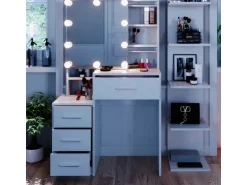 Vicco Schminktisch Conrada Weiß 36 cm mit LED Beleuchtung