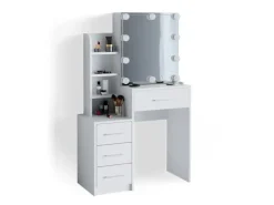 Vicco Schminktisch Conrada Weiß 36 cm mit LED Beleuchtung