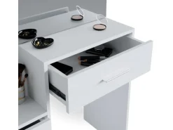 Vicco Schminktisch Conrada Weiß 36 cm mit LED Beleuchtung und Hocker