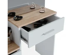 Vicco Schminktisch Conrada Weiß/Sonoma/Sonoma 36 cm mit LED Beleuchtung