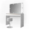Vicco Schminktisch Emma Weiß 120 cm mit LED Beleuchtung und Hocker