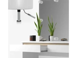 Vicco Schminktisch Emma Weiß 120 cm mit LED Beleuchtung und Hocker