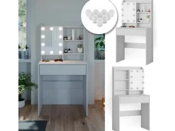 Vicco Schminktisch Laura Weiß 70 cm mit LED Beleuchtung