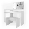 Vicco Schminktisch Lilli Weiß 135 cm mit LED Beleuchtung und Bank
