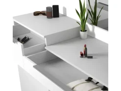 Vicco Schminktisch Lilli Weiß 135 cm mit LED Beleuchtung und Hocker