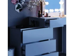 Vicco Schminktisch Lotos Weiß 117.4 cm mit LED Beleuchtung