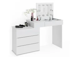 Vicco Schminktisch Lotos Weiß 117.4 cm mit LED Beleuchtung