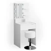 Vicco Schminktisch Ruben Weiß 60 cm mit LED Beleuchtung und Hocker