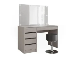 Vicco Schminktisch Sherry Cashmere 120 cm mit Spiegel Hocker & LED-Beleuchtung