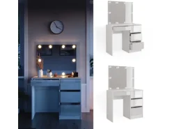 Vicco Schminktisch Sherry Weiß/Weiß 90 cm mit LED Beleuchtung