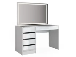 Vicco Schminktisch Sherry Weiß 120 cm mit LED Beleuchtung Opt 2