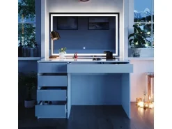 Vicco Schminktisch Sherry Weiß 120 cm mit LED Beleuchtung Opt 2