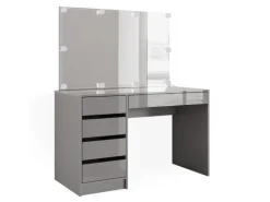 Vicco Schminktisch Sherry Grau 120 cm mit LED Beleuchtung